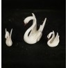 Antique glass ornament, swans, h: 5,5 - 3 cm. (3x)