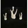 Antique glass ornament, swans, h: 5,5 - 3 cm. (3x)