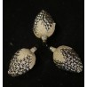 Antikt glaspynt, druer med blade, jugend, h: 6,5 cm (3stk)