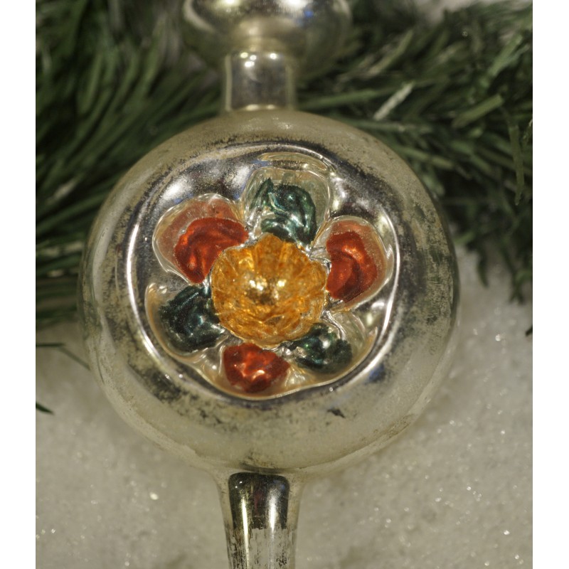 Old glass ornament, tree top with 2 refl., h: 28 cm.