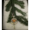 Gammelt glaspynt, spir med 2 refl., h: 28 cm.