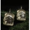 Antique glass ornament, houses, art nouveau, h: 8 cm.