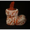 Old candycontainer, papermache, boot, size: 13 x 19 cm.