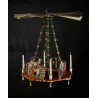 Antique advent "chandelier", Erzgebirge, with 4 crib scenes, size: 60 x 45 cm.