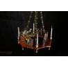 Antique advent "chandelier", Erzgebirge, with 4 crib scenes, size: 60 x 45 cm.