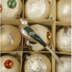 Old glass ornament, bird...