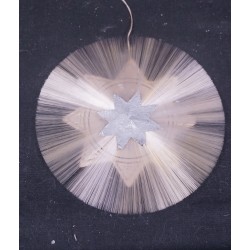 Antik spunnet glaspynt med krybbespil, H: 12,5 cm.