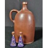 Old pottery, brandy can, h: 26,5 cm.