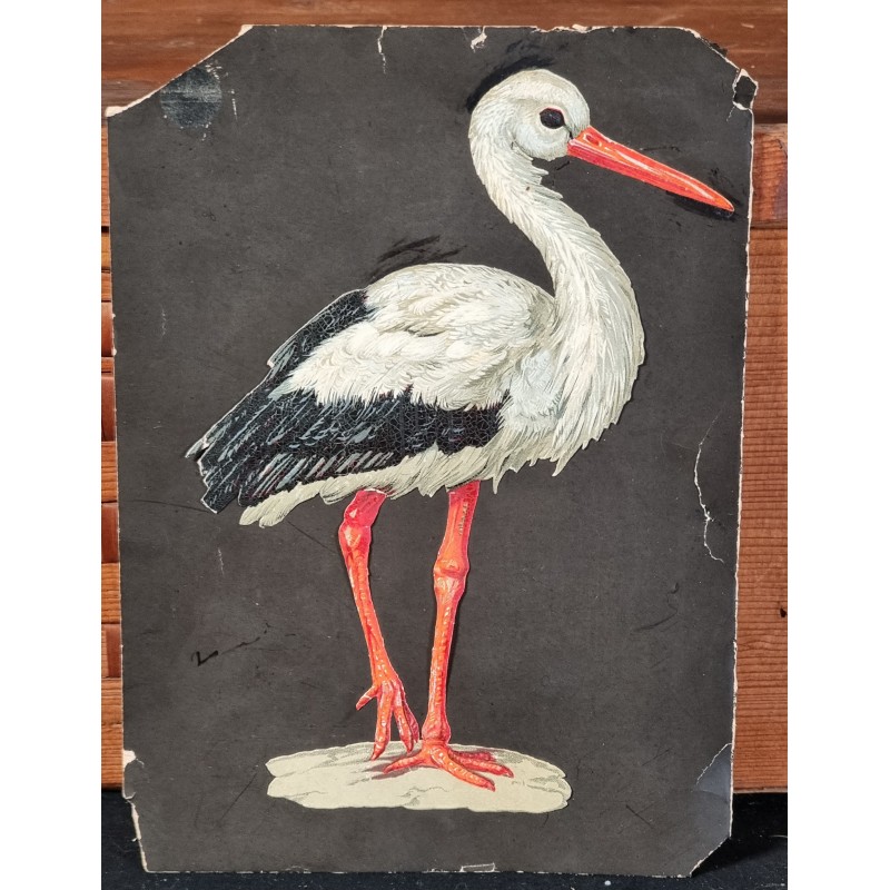 Antique scrap, stork, h. 20,5 cm.