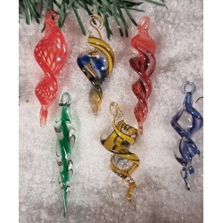 Old /antique glass ornaments, Lauscha, 6 icicles, h: 5 - 6 cm.