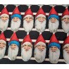 Old german scraps, full sheet, Santas head, size: 34 x 24 cm.