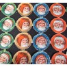 Old german scraps, full sheet, Santas heads, size. 12 x 16 cm.
