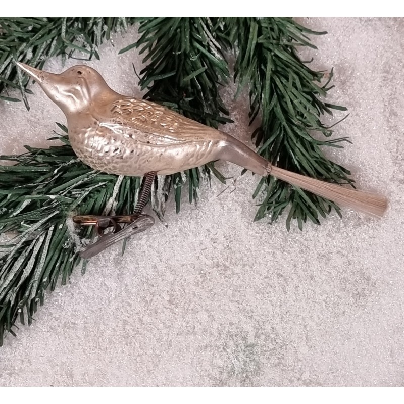 Antique glass ornaments, bird, spec., l: 16 cm.