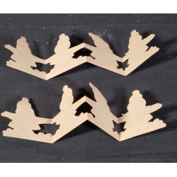 2 gamle Iben Clante remser, l: 28 x 7,5 cm. (2stk)