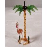 Old glass ornament, Flamingo and palm, h: 14 cm.