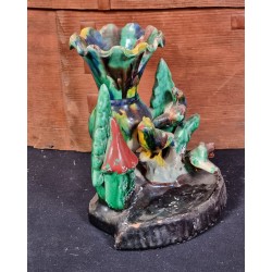 Antikt skrivesæt i lertøj, mål: 14,5 x 13 x 12 cm.