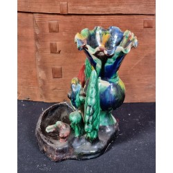 Antikt skrivesæt i lertøj, mål: 14,5 x 13 x 12 cm.