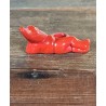Gammel keramiknisse, lille, mål: 3,5 x 7 cm.