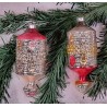 Antique glass ornaments, lantern, h: 11,5 cm.
