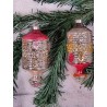 Antique glass ornaments, lantern, h: 11,5 cm.