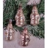 Antique Christmas ornaments, Santas, silver, h: 6,5 cm (4x).