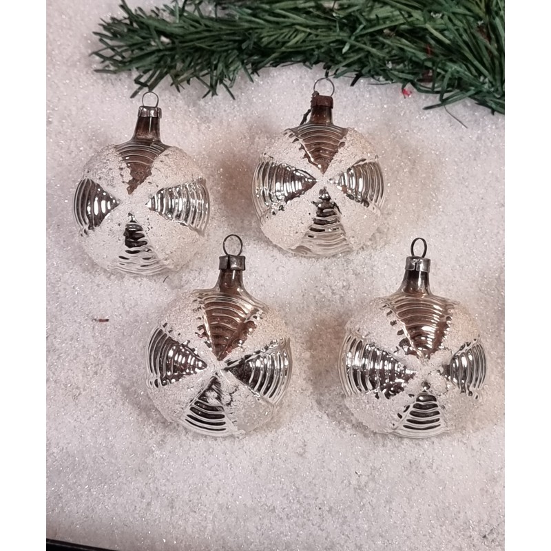 Antique glass ornament, art nouveau, silver, Mica, h: 6 cm.