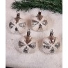 Antique glass ornament, art nouveau, silver, Mica, h: 6 cm.