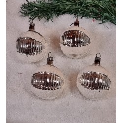 Antique glass ornament, art nouveau, silver, Mica, h: 6 cm.