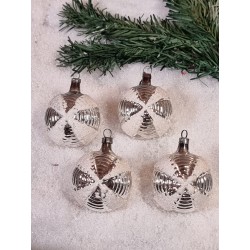 Antique glass ornament, art nouveau, silver, Mica, h: 6 cm.