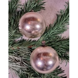 Old glass ornament, flower with sugar, h: 6,5 cm (2x).