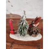 Old pinecone elf with tree, mushroom and candle, h: 10 cm (the tree).