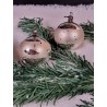 Antique glass ornaments with bell flowers, h: 5 cm (2x).