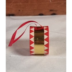 Gammel tromme, candycontainer, mål: 3 x 5 cm.
