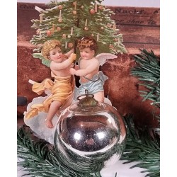 Antique Biedermeier ornament, silver, h: 7 cm.