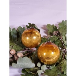 Antique Biedermeier ornament, golden, h: 5 cm.