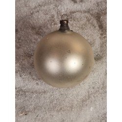 Gammelt glaspynt, kugle med mønster/Mica, pastel, h: 7,5 cm.