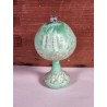 Old glass ornament, lamp, light green, h: 10,5 cm.