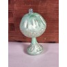 Old glass ornament, lamp, light green, h: 10,5 cm.