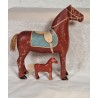 Antique prison horse in wood, h: 23 cm.