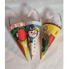 Old paper ornaments, 3 candycontainere, h: 18 (incl. hanger)