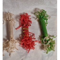 Antikke nytårs knallerter, silkepapir/pap, h: 15 - 20 cm (3stk)