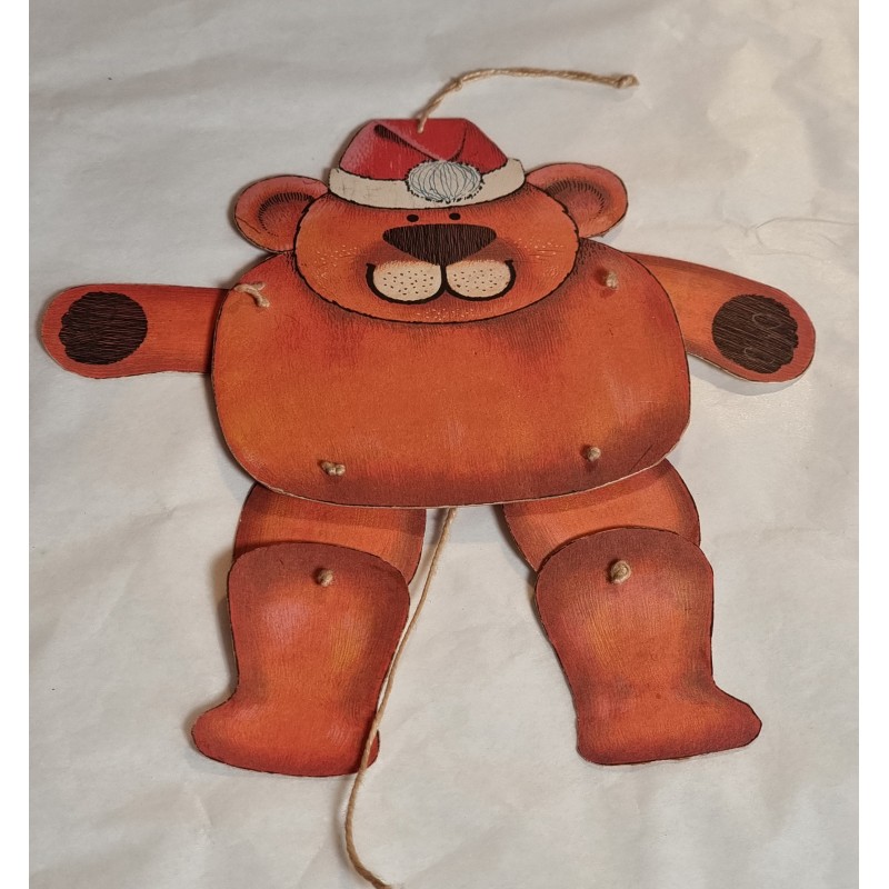 Gammel sprællemand, bamse, h: 16,5 cm.