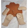 Gammel sprællemand, bamse, h: 16,5 cm.
