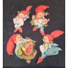 4 GAMLE CRISTEL KRAVLENISSER, H: 16,5 CM. (DEN HØJESTE)