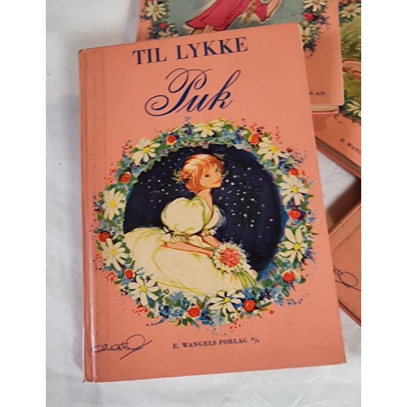 Old Puk books with frontage made by Christel.