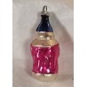 Old glass ornament, Santa in pink, h: 7 cm.