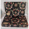 2 old gift boxes in black and gold with angels, size: 40 x 25 x 5 cm.