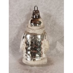 Old glass ornament, Santa with blue eyes, h: 7,5 cm.