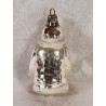 Old glass ornament, Santa with blue eyes, h: 7,5 cm.