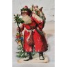 Antikt glansbillede, julemand, h: 22 cm.